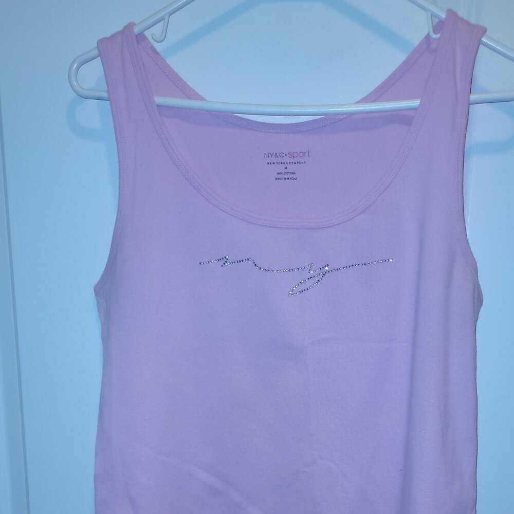 NY & C Sport Pink Tank Top with Rhinestones